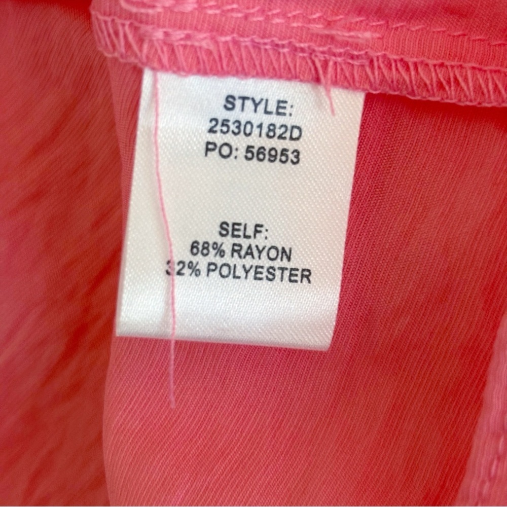 Current Air Pink Crochet Trim Ruffle Neck Blouse Small - Picture 7 of 8
